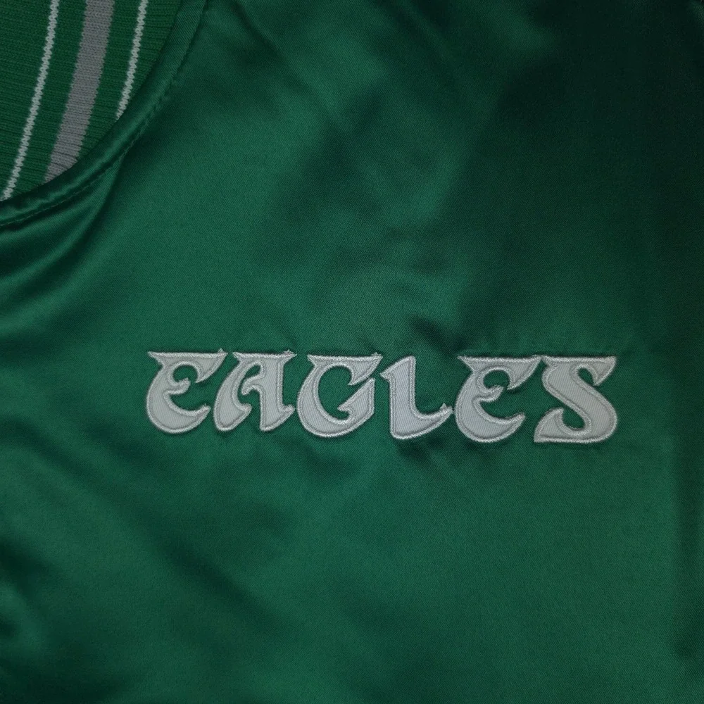 Philadelphia Eagles Mitchell & Ness NFL 2XL XXL Satin Jacket Green Gray NWT